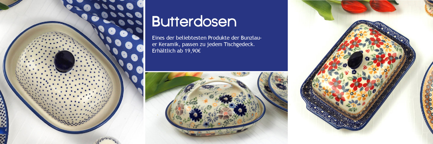 Banner Butterdosen Bunzlauer Keramik