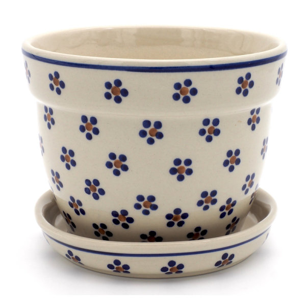 Blumentopf H: 10,6 cm, D: 14 cm mit Untersetzer