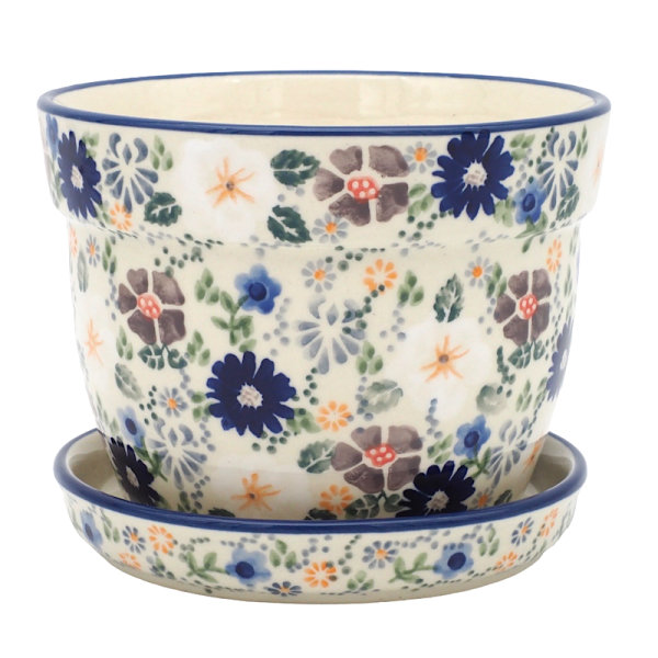 Blumentopf H: 10,6 cm, D: 14 cm mit Untersetzer