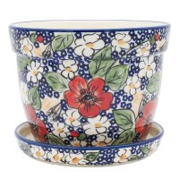 Blumentopf H: 10,6 cm, D: 14 cm mit Untersetzer