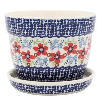 Blumentopf H: 12 cm, D: 16 cm mit Untersetzer