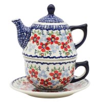 Teekanne 430 ml mit Tasse + Untertasse