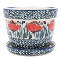 Blumentopf H: 14 cm, D: 18 cm mit Untersetzer