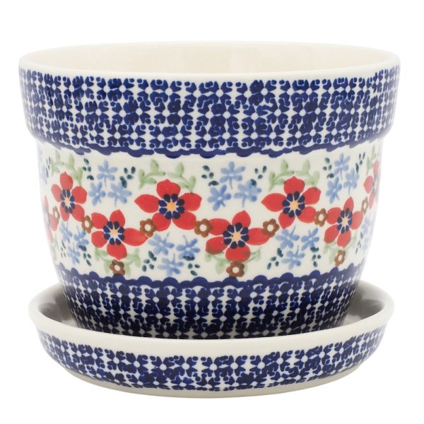 Blumentopf H: 10,6 cm, D: 14 cm mit Untersetzer