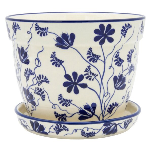Blumentopf H: 14 cm, D: 18 cm mit Untersetzer